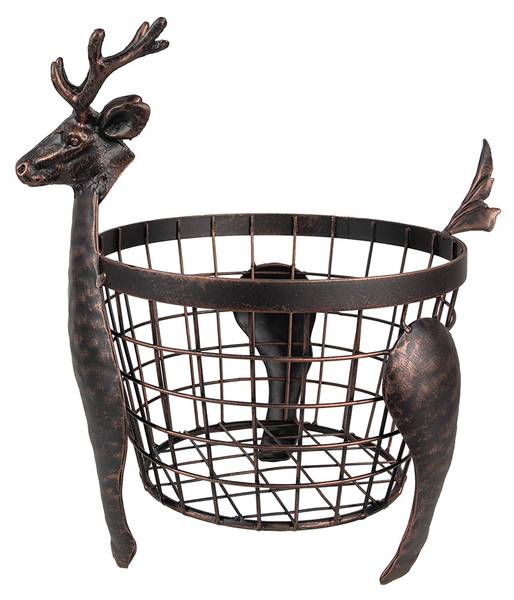 Aufbewahrungskorb Rentier 93576 Braun - Metall - 23 x 30 x 30 cm