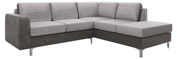Ecksofa Orlando Select Grau - Hellgrau - Ecke davorstehend rechts