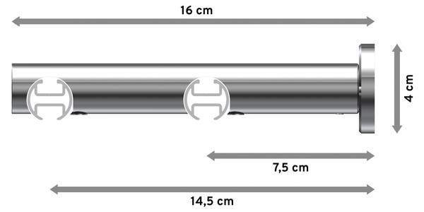 Innenlaufstange 2-Lauf Platon Luino Breite: 240 cm