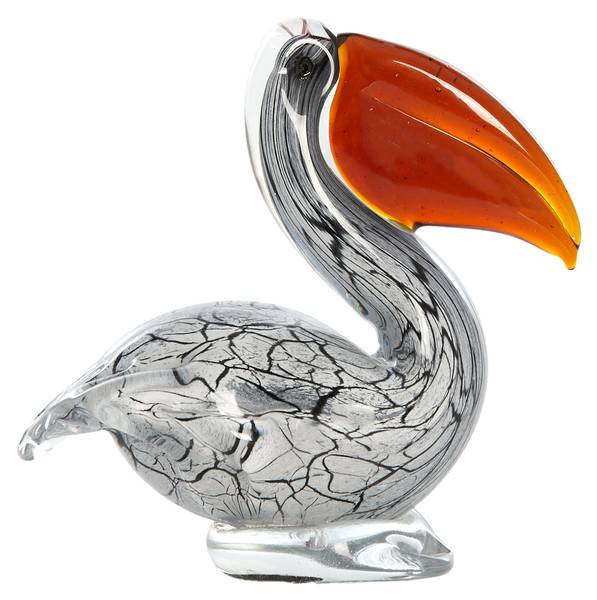 Ornament PELIKAN Weiß - Glas - 8 x 16 x 15 cm