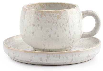 Mokkaschale Curvy - 4er-Set Weiß - Stein - 11 x 2 x 11 cm