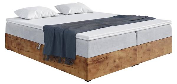 Boxspringbett LOFTY BOX Hellgrau