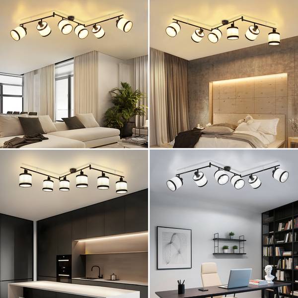 Deckenleuchte Lilly II Schwarz - Metall - 12 x 19 x 150 cm