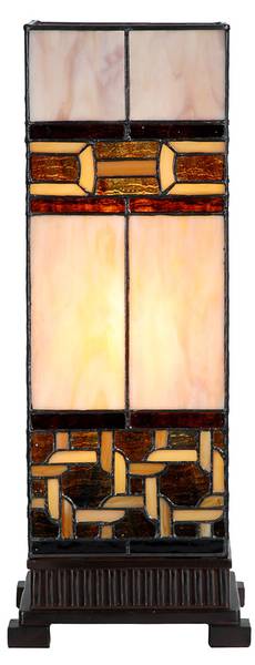 Tiffany Tafellamp Tiruye beige - glas - 17 x 44 x 17 cm