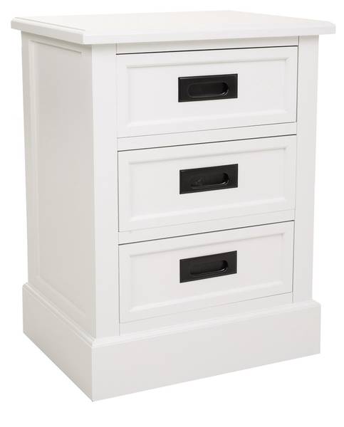Nachttisch 4523252578 Weiß - Holz teilmassiv - 45 x 60 x 35 cm