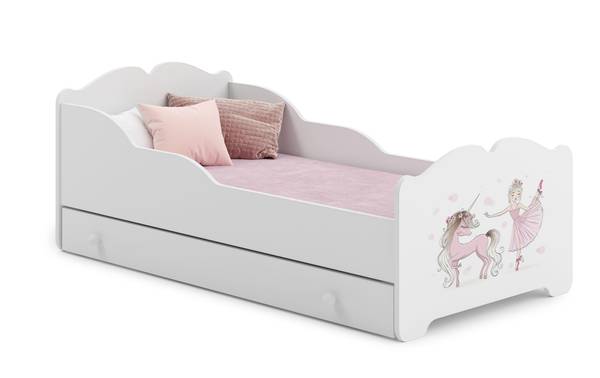 Kinderbett Alma Weiß - Holzwerkstoff - 80 x 63 x 160 cm