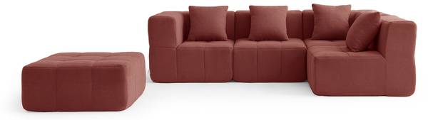 Ecksofa sofaBULOUS mit Ottomane Rot