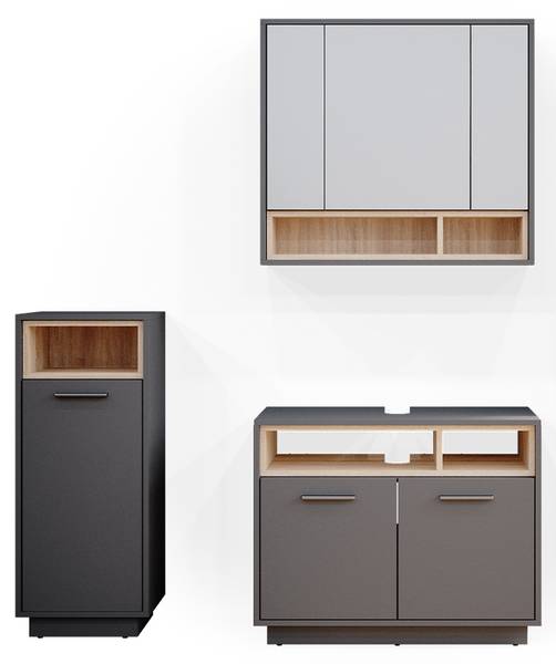 Badmöbel-Set Beatrice 36291 3er Set Anthrazit