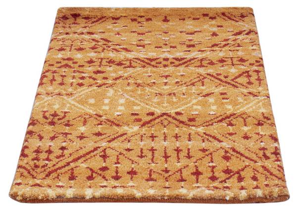 Wollteppich Naturals Orange - Naturfaser - 60 x 2 x 90 cm