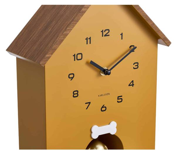 Wanduhr Dog House Gelb