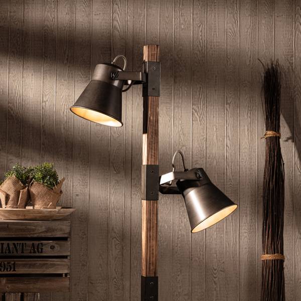 Stehlampen 16121523 1 Schwarz - Holz teilmassiv - 51 x 154 x 30 cm