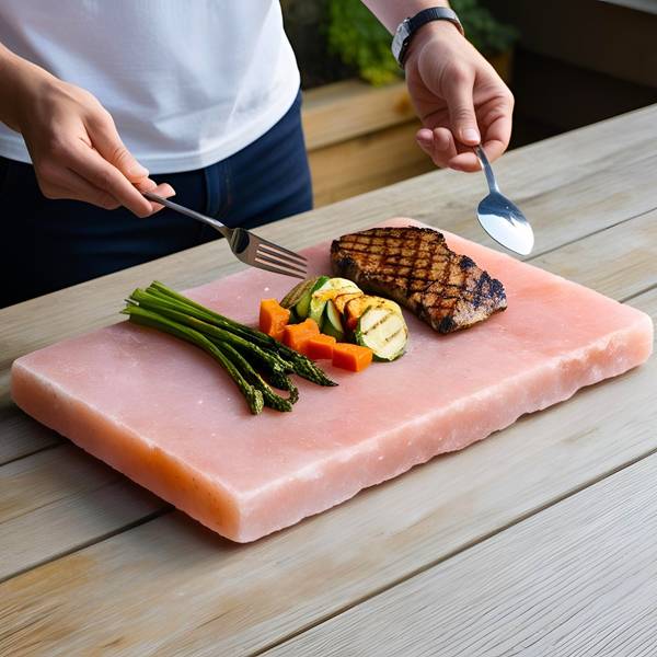 Luxus Himalaya Grillstein Orange - Salzkristall - 20 x 5 x 35 cm