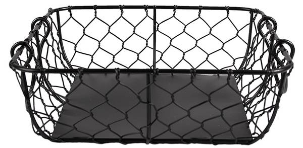 Aufbewahrungskorb 43196 Schwarz - Metall - 23 x 7 x 23 cm