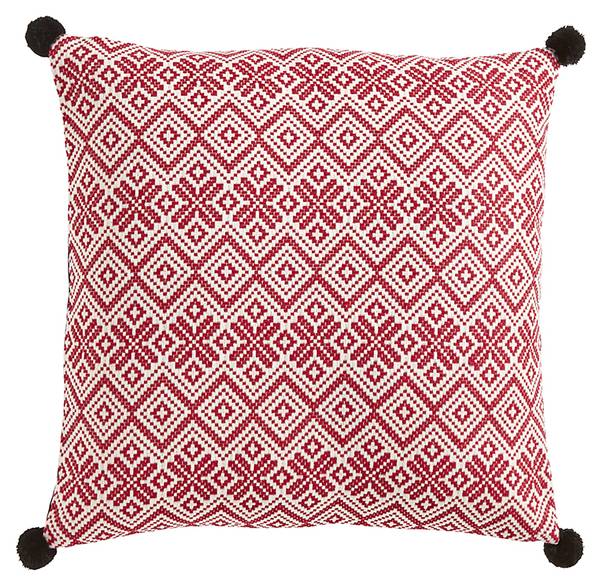 Kissenbezug  NOËL Rot - Naturfaser - 1 x 50 x 50 cm