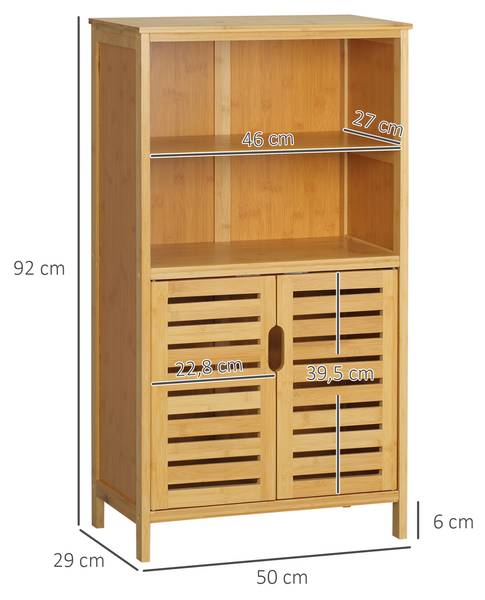Badezimmerschrank 834-507V00ND Braun - Bambus - 29 x 92 x 50 cm