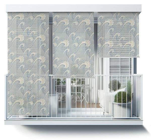 Außenrollo Unda Turbata Beige - Textil - 40 x 180 x 1 cm
