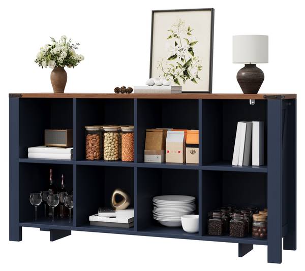 Küchenschrank LANMUD26 Ⅱ Blau - Holzwerkstoff - 140 x 75 x 34 cm
