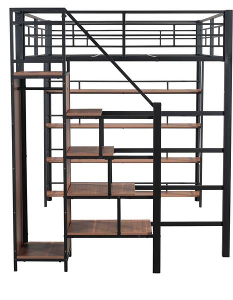 Etagenbett-B040 Schwarz - Metall - 140 x 170 x 200 cm