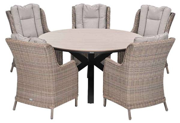 Tuinset Marbella bruin - aluminium - 220 x 95 x 220 cm