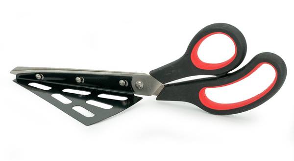 2 in 1 Pizzaschere Pizzaschneider Schwarz - Edelstahl - 8 x 8 x 28 cm