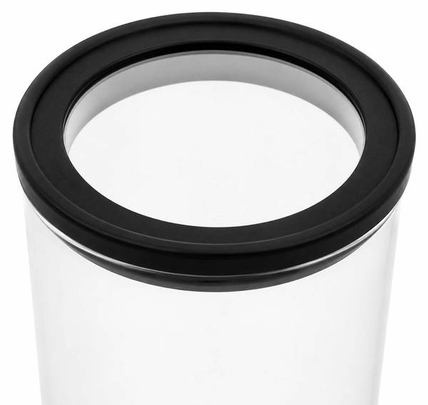 Vorratsgläser 3er Set 1200 ml Schwarz - Glas - Kunststoff - 10 x 18 x 10 cm