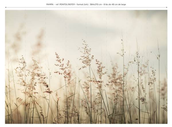 Panorama-Tapete Pampa Beige - Papier - 384 x 270 x 384 cm