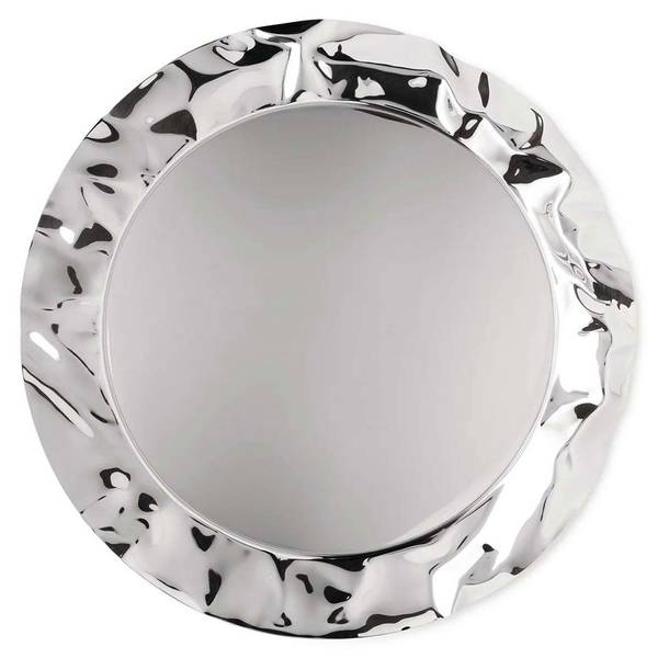 Tablett Foix Silber - Metall - 44 x 3 x 44 cm