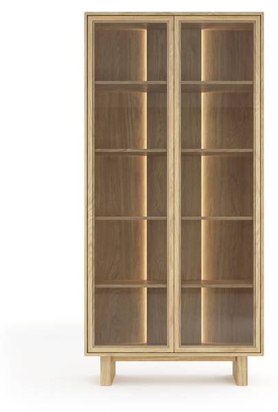 Vitrine Jimo Marron - Bois manufacturé - 94 x 195 x 39 cm