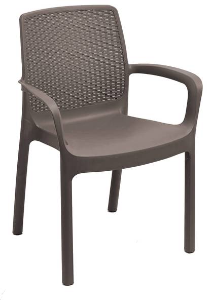 Gartenstuhl Viterbo Braun - Kunststoff - 54 x 82 x 61 cm