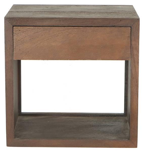 Nachttisch Jeff Braun - Massivholz - 40 x 40 x 30 cm