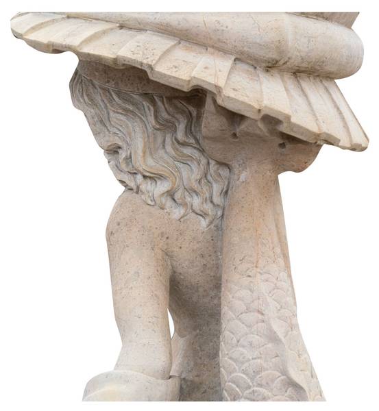 Statuen 2 KÖNIG DER MEERE Weiß - Marmor - 78 x 130 x 80 cm