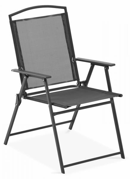 Gartenmöbel und Sonnenschirm Bormes Grau - Metall - 80 x 70 x 140 cm