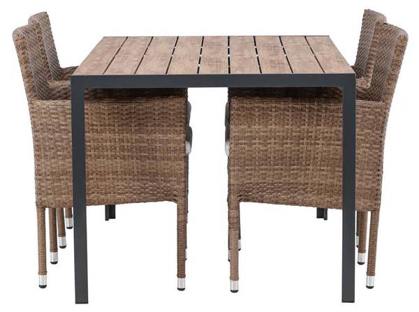Gartenset Break 5-teilig Braun - Metall - 90 x 74 x 150 cm