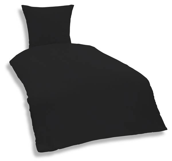 Bettwäsche Uni schwarz 135 x 200 cm kaufen