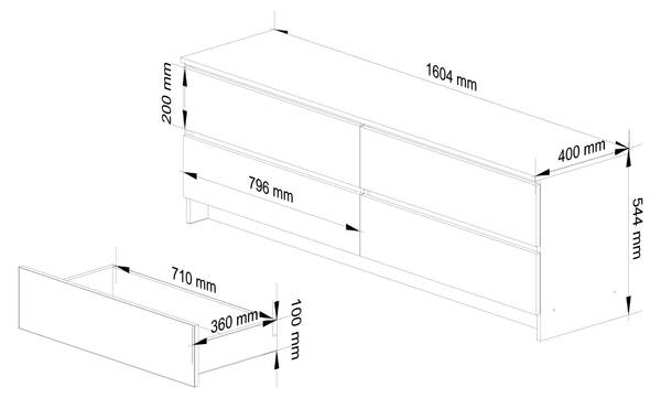 Kommode K160 4S CLP Weiß