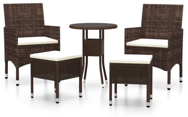 Garten-Lounge-Set 3014747 (5-teilig) Braun - Weiß