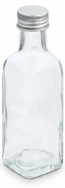 Kleine Flaschen im Set 100 ml Silber - Klarglas - 4 x 14 x 4 cm