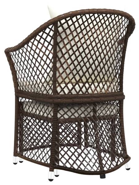 Loungeset 3029169 set van 2 bruin - polyester - 42 x 36 x 43 cm
