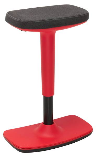 Bürohocker LEON Schwarz - Rot - Metall - Kunststoff - Textil - 44 x 78 x 24 cm