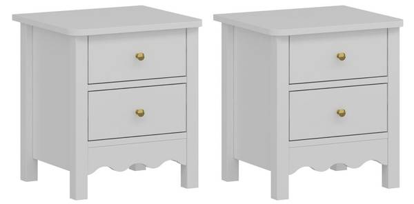 Nachttisch ILIZANA Weiß - Holz teilmassiv - 40 x 50 x 45 cm