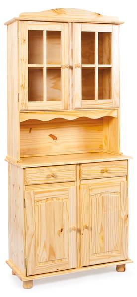 Vitrinenschrank Alican Braun - Massivholz - 88 x 198 x 43 cm