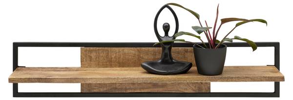 Wandboard EVEREST Beige - Schwarz - Metall - Holz teilmassiv - 120 x 1 x 30 cm