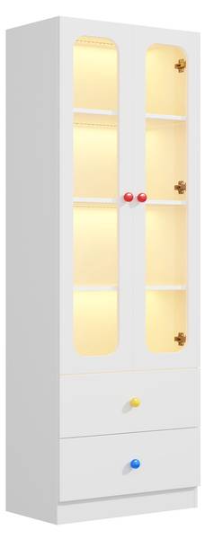 Vitrine DENGLOW39 Ⅵ Weiß - Holzwerkstoff - 60 x 170 x 35 cm