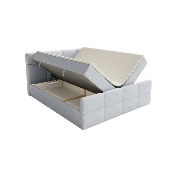 Boxspringbett ALZEA Silber - Breite: 200 cm
