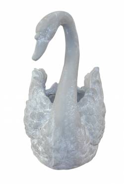 Pflanzgefäß Schwan Grau - Polyresin - 43 x 40 x 23 cm