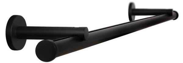 Gardinenstange Innenlauf Kappe 2-tlg. Schwarz - Breite: 270 cm