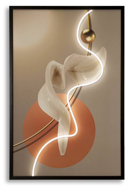Canvas schilderij Abstract A deels massief hout - 4 x 120 x 80 cm