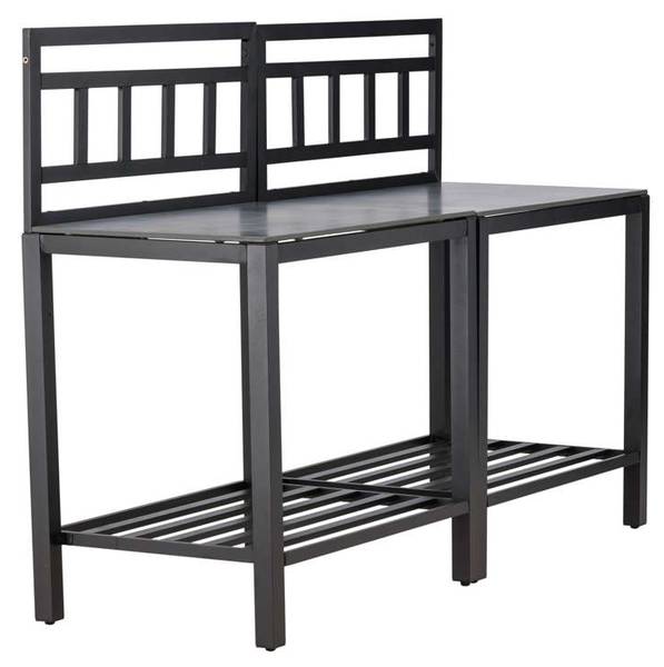 Buitenkeuken Alicante zwart - metaal - 60 x 128 x 90 cm