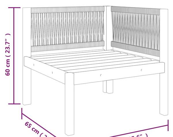 Gartenmöbel-Set 3057896 (9-teilig) Weiß - Baumwollstoff - Polyester - Akazie - 65 x 60 x 65 cm