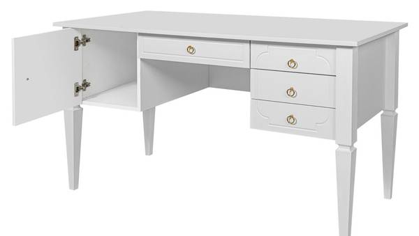 Kinderschreibtisch Royal Weiß - Holzwerkstoff - 132 x 78 x 60 cm